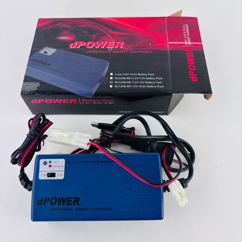 Tenergy D-power Smart Universal Charger for NiMH / NiCd Battery pack 7.2V - 12V
